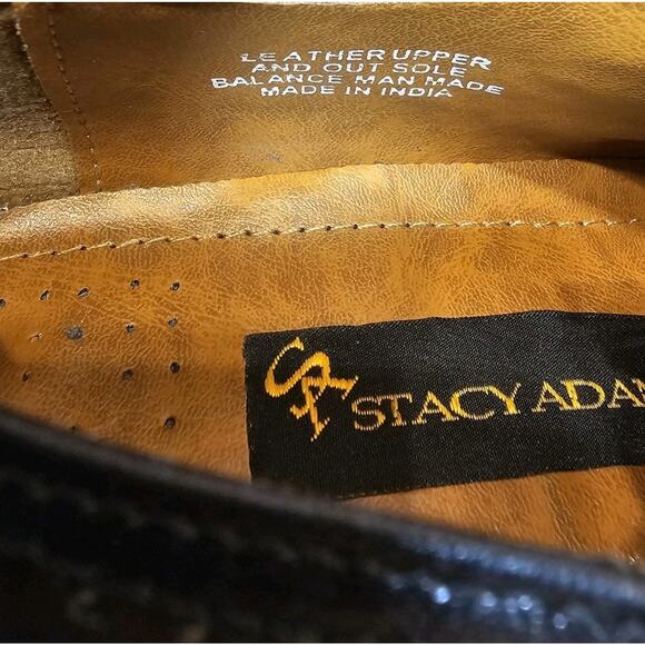 Stacy Adams Leather Oxford Wingtip Two Toned Black/White Dress Shoe Size‎ 9.5M - Picture 9 of 11